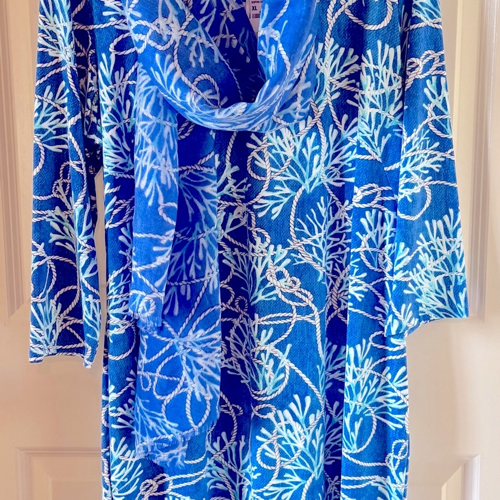 Mclaughlin Blue and White Coral print dress
